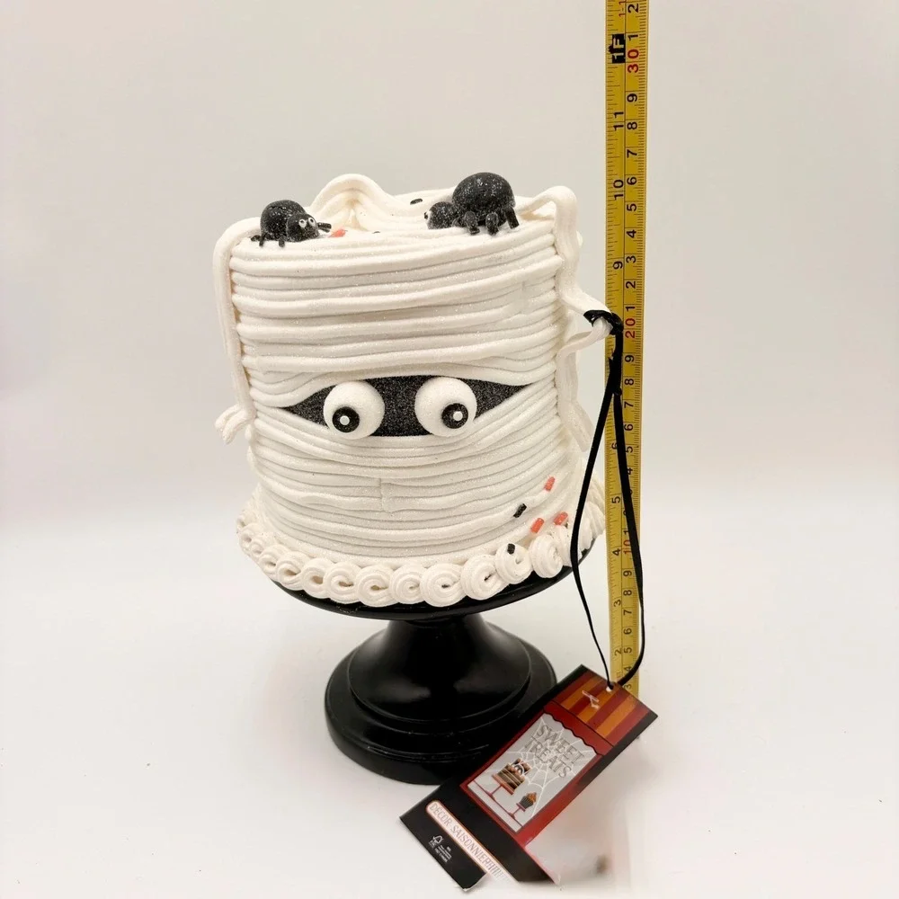 Sweet Treats Halloween Summerween Mummy Faux Cake Decoration Pedestal Stand